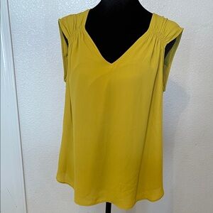 LOFT Mustard V-Neck Sleeveless Blouse